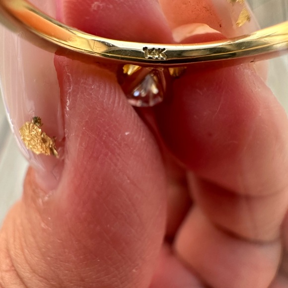 14k yellow gold ring. Stone is 1 carat moissanite. Used like new. SOLD - Picture 3 of 4